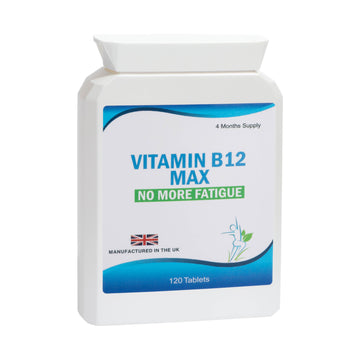 Vitamin B12 Max Supplement, 120 Tablets, 4 Months Supply, Vegetarian,