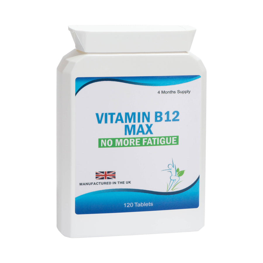 Vitamin B12 Max Supplement, 120 Tablets, 4 Months Supply, Vegetarian,