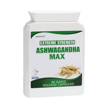 ASHWAGANDHA MAX 90 VEGETARIAN CAPSULES STRESS FATIGUE ANXIETY RELIEF SUPPORT