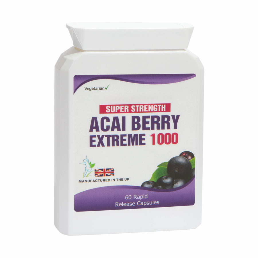 Acai Berry Extreme 1000 Pure Detox 60 Vegetarian Capsules Dietary Aid Supplement