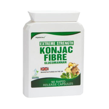 90 Glucomannan Konjac Fibre Vegetarian Capsules Weight Loss Diet Support 3000mg Daily Dose